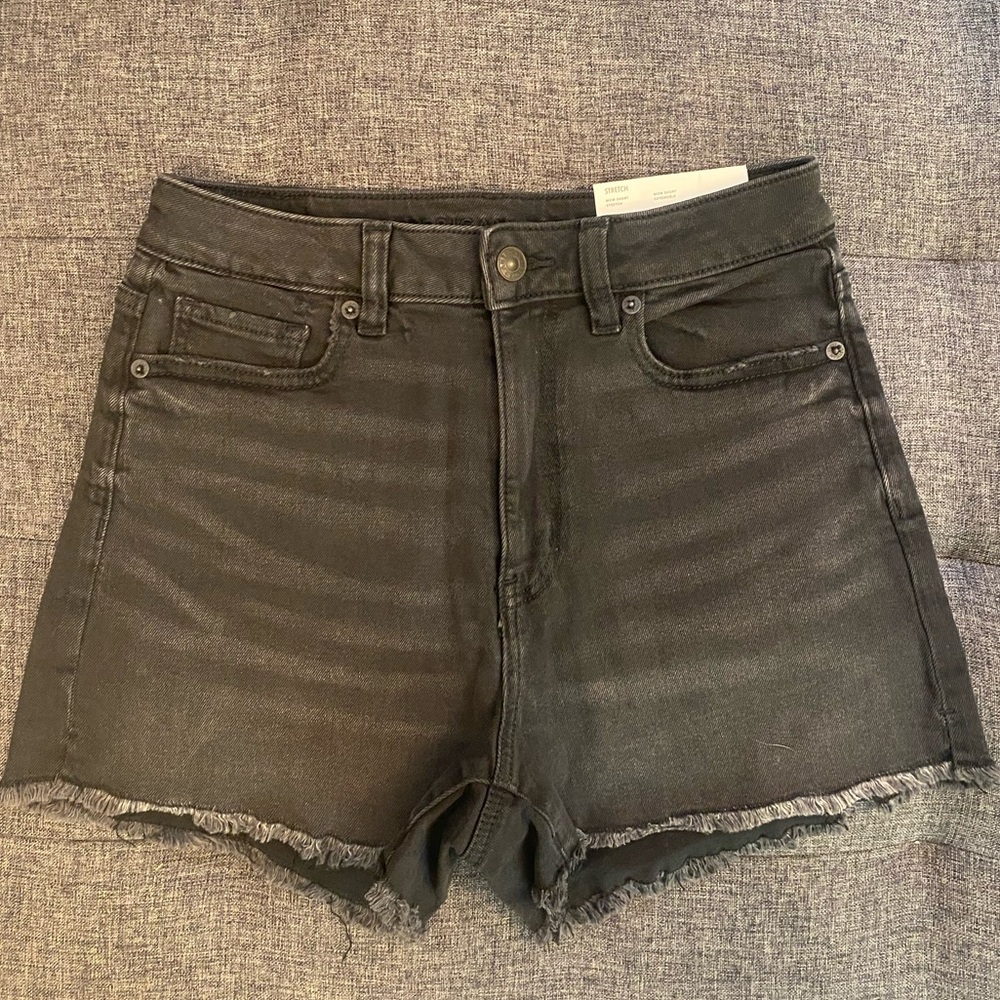 American Eagle stretch mom shorts black NWT size 2 / 26w